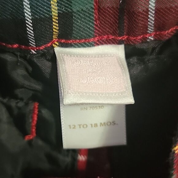 JANIE AND JACK RED AND GREEN PLAID HOLIDAY PANTS, SIZE 12-18 MONTHS - Picture 3 of 8